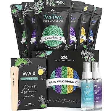 Imagem de Tress Wellness Contas de cera – Seguras para a pele – Testado dermatologicamente – Kit caseiro para biquíni, brasileiro e de corpo inteiro – Variedade de 600 g