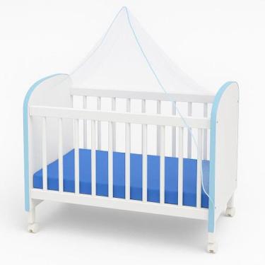 Imagem de Berço Boneca Até 67cm Rodízios Véu Ideal Reborn azul - BEN7