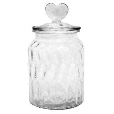 Imagem de Pote De Vidro Redondo Com Tampa Hermética Coração 950 Ml - Cosy
