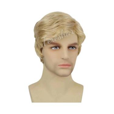 Imagem de Peruca Sintética Loira Em Camadas Estilo Pixie Resistente Ao Calor Par