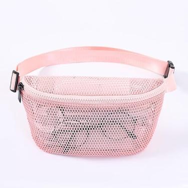 Imagem de Pochete de malha para atividades físicas, corrida, ciclismo, respirável, para homens e mulheres, bolsa esportiva ao ar livre, rosa, Minimalismo urbano