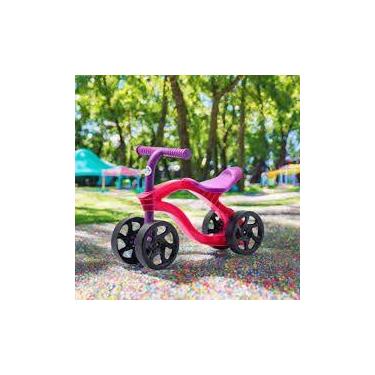 Imagem de Bicicleta de Equilíbrio Infantil Futurista sem Pedal 4 Rodas Rosa Brin