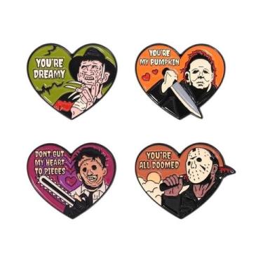Imagem de Conjunto De Pins Esmaltados De Personagens De Filmes De Terror De Hall
