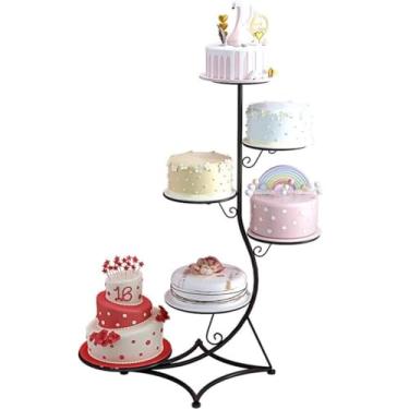 Imagem de Suporte de bolo de metal de bronze de 8 camadas com videira de flor, suporte de exibição de cupcake e sobremesa multicamadas para casamentos, festas e eventos