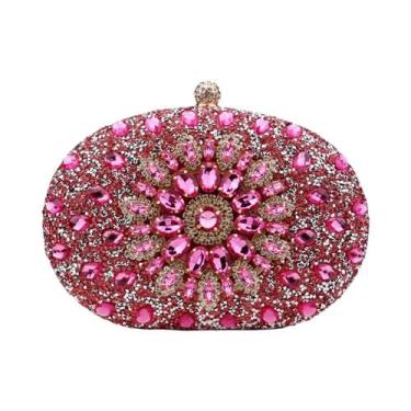 Imagem de Bolsa De Noite Com Strass De Diamante, Clutch De Metal Com Corrente, B