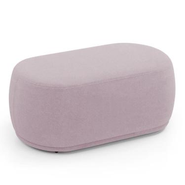 Imagem de Puff Decorativo Orgânico Living Molly 02 Lugares Bouclê Rosé - Desk Design