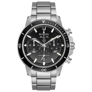Imagem de Relógio Bulova Masculino Ref:96b272 Cronógrafo Prateado Marine Star