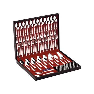 Imagem de Faqueiro Tramontina Maresias Inox c/ Estojo de Madeira - 76 Peças