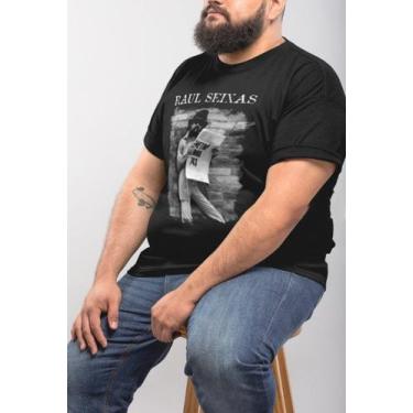 Imagem de Camiseta Preta Raul Seixas Metrô linha 743 Bomber Rock Nacional Clássi