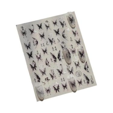 Imagem de Adesivos De Unha 5D Borboleta Vermelha Fênix Andorinha Decalques De Ma