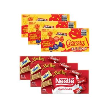 Imagem de Kit Caixa de Bombom Garoto Garotices 250g - 3 Unidades + Nestlé Especi
