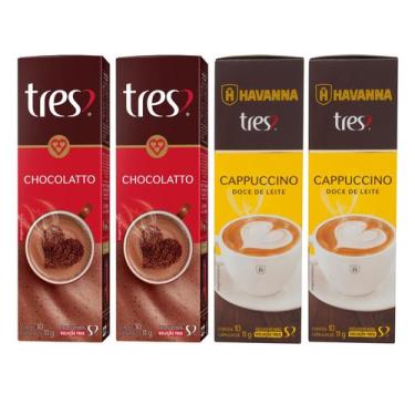 Imagem de Kit Cápsula TRES 3 Corações Doce de Leite Havanna - e Chocolatto 40 Cá