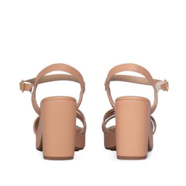 Imagem de Sandália Feminina Modare Meia Pata Tiras Cruzadas Nude/Bege, Nude, 37