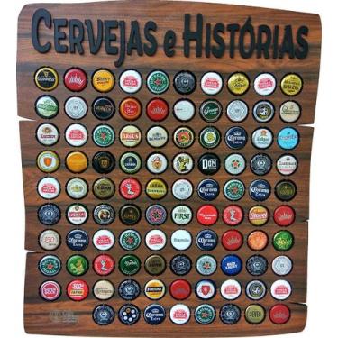 Imagem de Quadro Decorativo Porta Tampinhas - Cervejas Histórias - 80 - Co2Beer