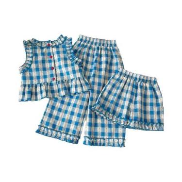 Imagem de Conjunto De Roupas Infantis Para Meninas Com Top Sem Mangas Em Estampa