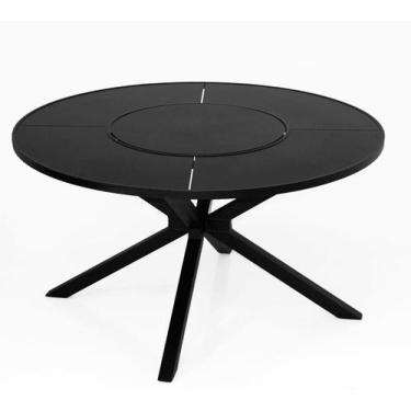 Imagem de Mesa 1,60m giratória de alumínio liso para área externa, piscina, jard