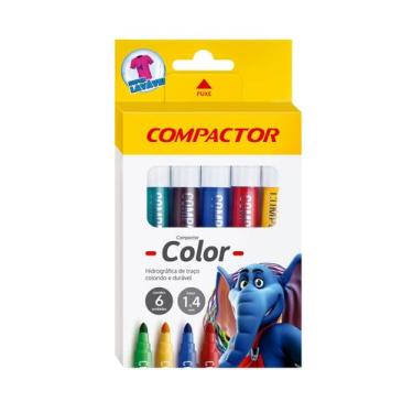 Imagem de Hidrocor Compactor Marcador Color com 6 Cores, UNICA