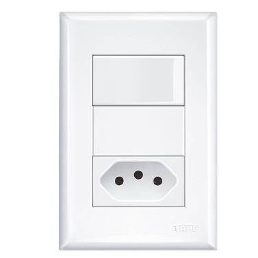 Imagem de 2 Interruptores Simples +1 Tomada 2p+t 10a 250 Volts 2921 Fame 2 Interruptores Simples +1 Tomada