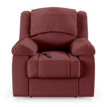 Imagem de Poltrona Do Papai Reclinável Sala De Cinema Barcelona Controle Elétrico Usb Pu Vermelho