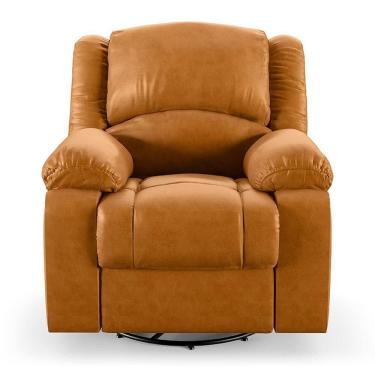 Imagem de Poltrona Do Papai Reclinável Sala De Cinema Barcelona Glider Manual Giratória Massagem Usb Pu Whisky