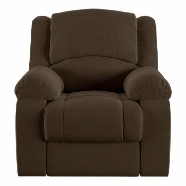 Imagem de Poltrona Do Papai Reclinável Sala De Cinema Barcelona Manual Veludo Marrom