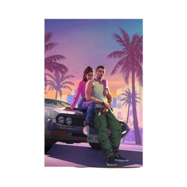 Imagem de Pôster De Arte De Parede Grand Theft Auto VI Para Sala De Jogos, Pintu