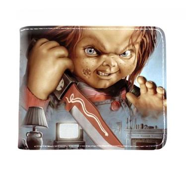 Imagem de Carteira, bolsa de moedas, couro, dobrável, Horror Childs, joga anime 