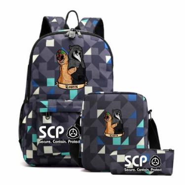 Imagem de Conjunto de mochilas SCPs Anime School 3 unidades/lote para crianças -