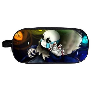 Imagem de Caixa de lápis Undertales Sans Bolsa de papelaria de grande capacidade