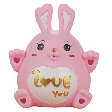 Imagem de Coelho fofo Piggy Bank para meninos e meninas, esmalte de PVC 15,5 x 2