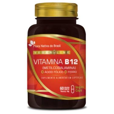 Imagem de Vitamina B12 + Ferro + Ácido Fólico 60 Vegan Caps - Flora Nativa - Flo