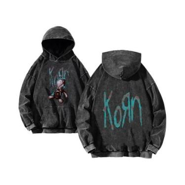 Imagem de Moletom Masculino Vintage De Algodão Lavado Com Capuz, Estilo Hip Hop 