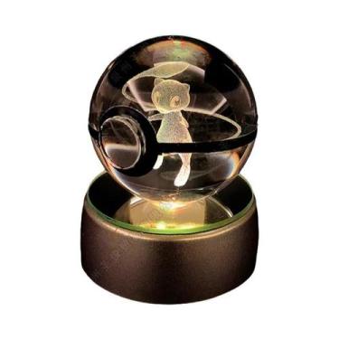 Imagem de Lâmpada Noturna 3D Pikachu Gengar Mewtwo Estátua De Bola De Cristal Po
