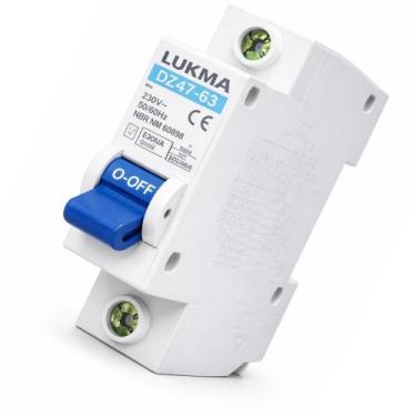 Imagem de DISJUNTOR DIN UNIPOLAR CURVA C LUKMA 10A ATÉ 80A Modelo:1P 10A Curva C