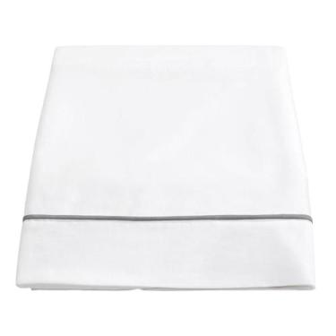 Imagem de Lençol Superior Basics em Vivo Branco e Cinza 200 Fios - Queen Size - 