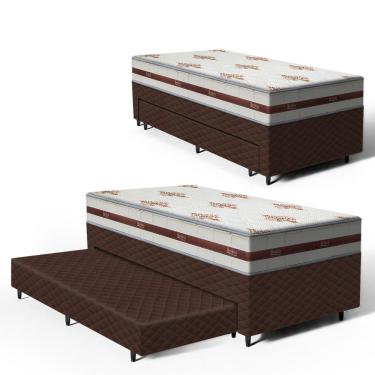 Imagem de Cama Box com Colchao de Molas Ensacadas Anjos Classic + Auxiliar de Espuma Unique Solteiro 88cm