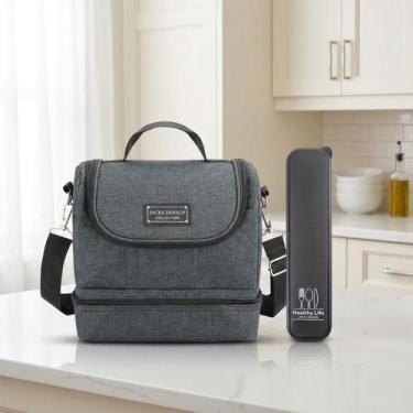 Imagem de Bolsa Térmica Lancheira Necessaire Concept Marmita Lanches Bebidas 2 C
