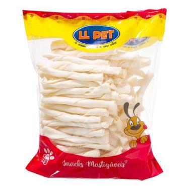 Imagem de Brinquedo mordedor petisco osso pet twist snacks natural para cães de 
