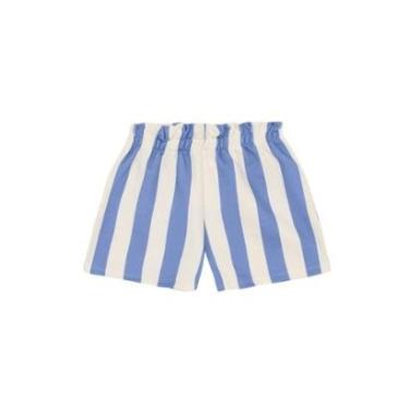 Imagem de Shorts infantil menina em moletinho listrado Brandili -Azul-Feminino