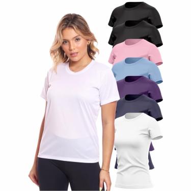 Imagem de Kit 7 Camisas Academia Esportiva Com Proteção Uv Feminina-Feminino