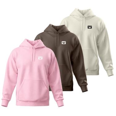 Imagem de Kit 3 Blusa de Moletom Canguru com Capuz Confortável Estilo Casual Siri-Masculino