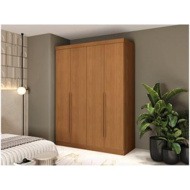 Imagem de Guarda-roupa Solteiro 2 Gavetas 4 Portas Kappesberg Roma, Canela