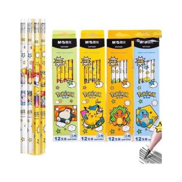 Imagem de Lápis De Madeira HB Com Borracha M&G Pokémon Co-branded Triangular Mat