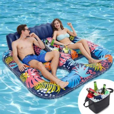 Imagem de Piscina inflável Floats PuppyUwill para 2 pessoas com porta-copos