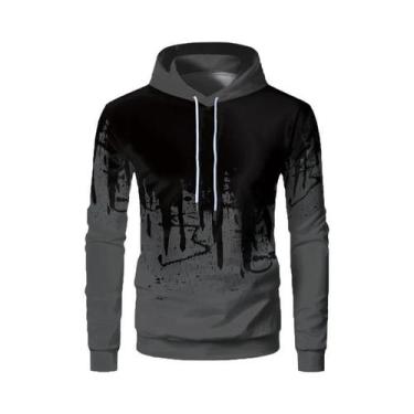 Imagem de Suéter Masculino Com Capuz Estampado Em 3D Para Casal, Esportivo Casua