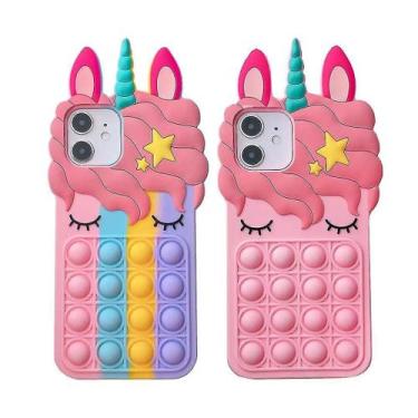 Imagem de Capa de telefone Silicone Unicorn Pop It Fidget para iPhone 13 - Gloom