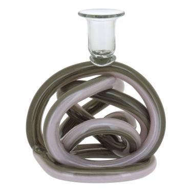 Imagem de CASTIÇAL PORTA VELA VIDRO 16x14x14cm VERDE