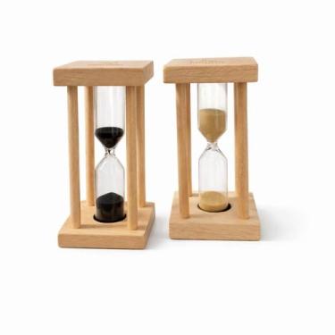 Imagem de Ampulheta Decorativa de Madeira e Vidro 5 Min - Diversas - Lua Mística