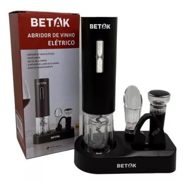 Imagem de Abridor De Vinho Automático Base Recarregável Preto - Betak