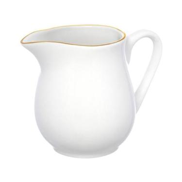 Imagem de Jarra Leiteira Porcelana Branca Borda Fio Dourado Royal Premium 300ml 